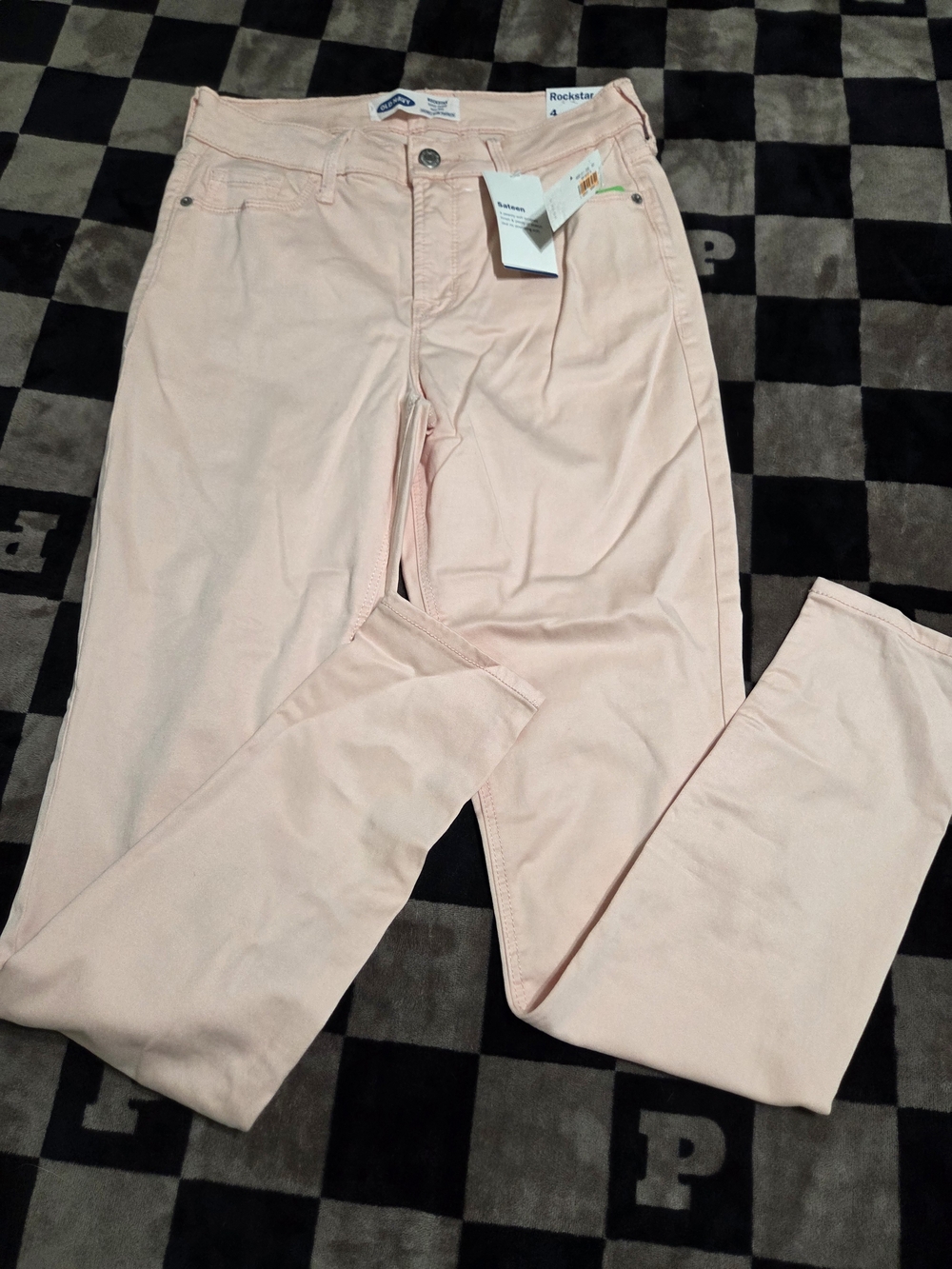 Old Navy Pink Sateen Skinny Jeans